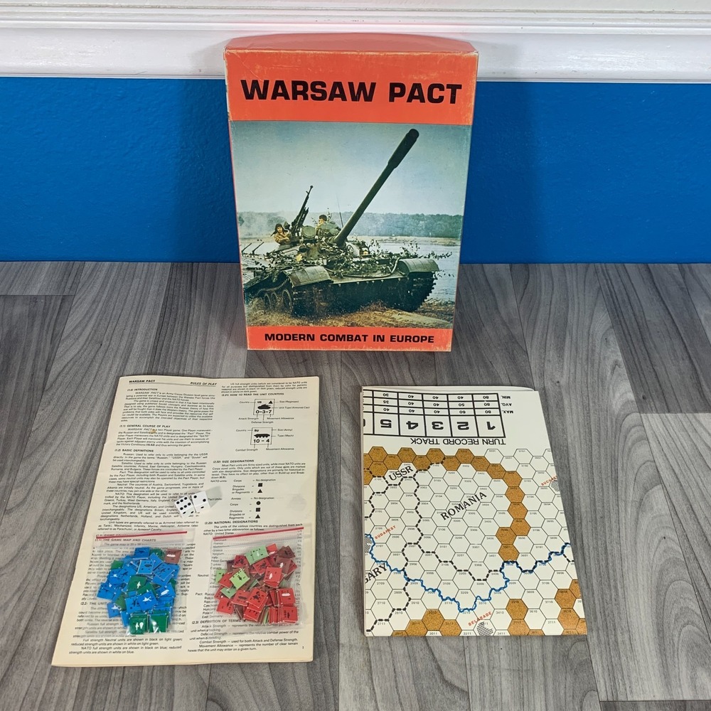 Vintage 1980 WARSAW PACT Modern Combat In Europe Task Force Game Complete